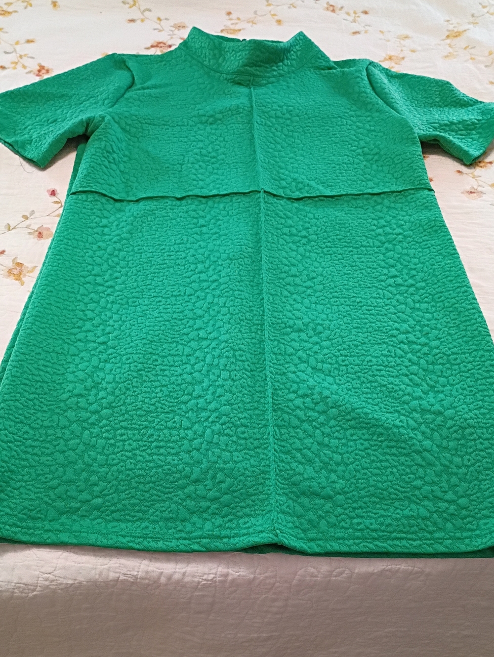 Green Textured Mini Dress Like New